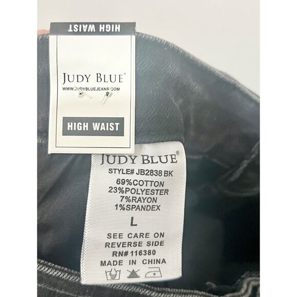 NWT Judy Blue High Waist Rhinestone Embellished Midi Denim Pencil Skirt Black L - Picture 5 of 5